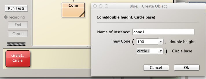 Figure 2: Creating new Cone instance