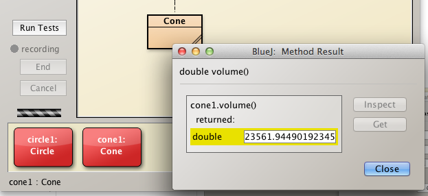 Figure 3: Obtaining volume of cone