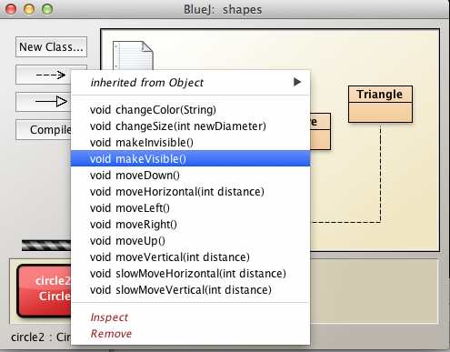 Figure 2: Make circle object visible