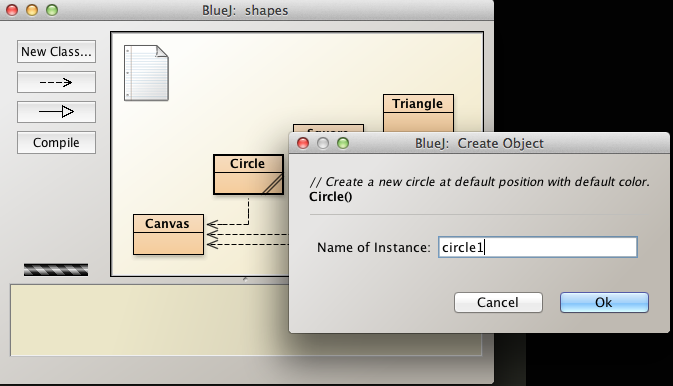 Figure 3: Creating Circle object