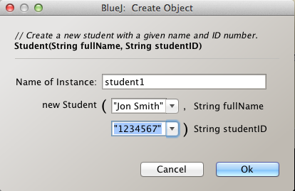 Figure 1: Two String objects as parameters