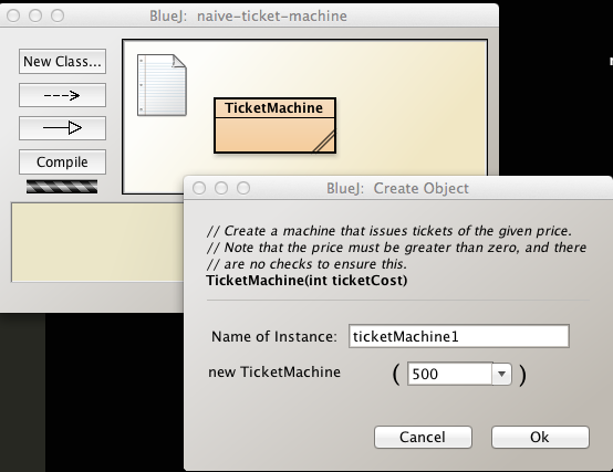 Figure 4: creating ticketmachine object