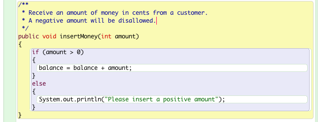 Figure 1: Refactored insertMoney method