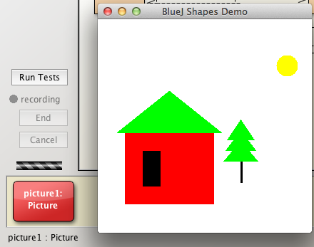 Figure 4: Picture object comprising house, tree and sun