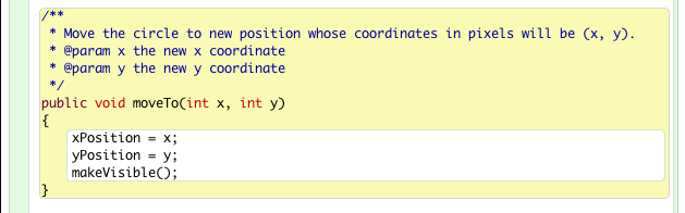 Figure 3: method moveTo added to Circle class