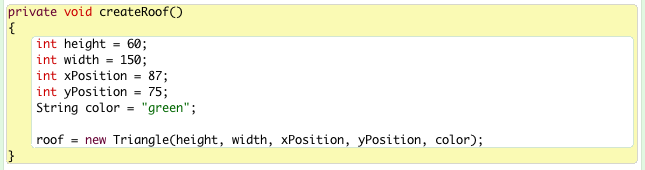 Figure 9: House class skeleton code