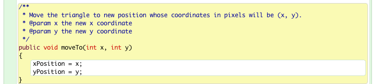 Figure 1: method moveTo added to Triangle class