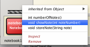 Figure 2: Invoke showNote method