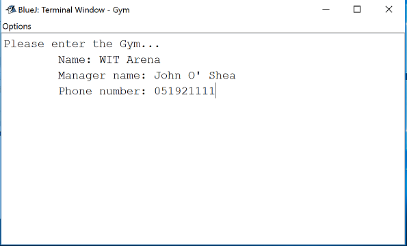 Figure 5: Screen shot of entering gym details (2)