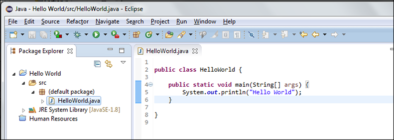 HelloWorld Class with main method