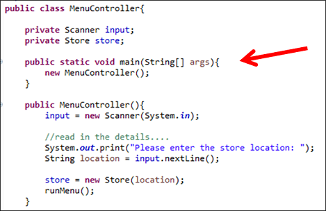 Eclipse ShopV2.0 - Main Method