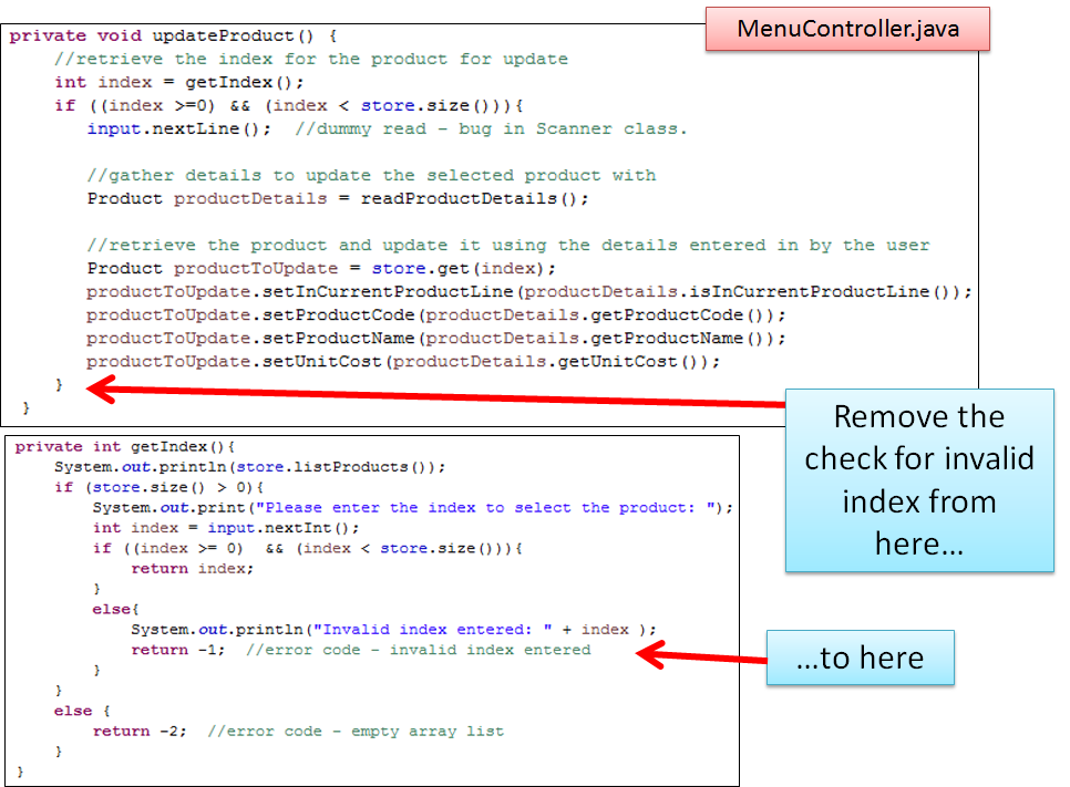 updateProduct() - bug!