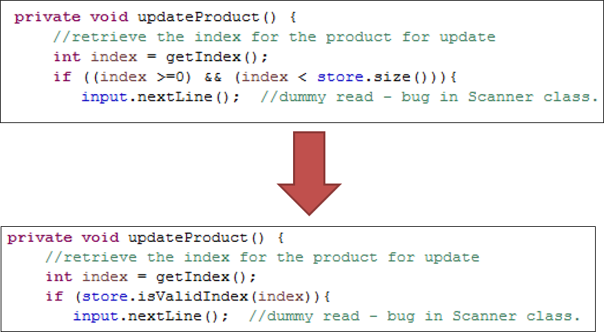 updateProduct() - using the new Store method