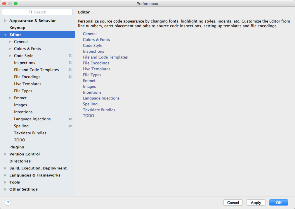 Figure 5: Editor selected in Preferences pane