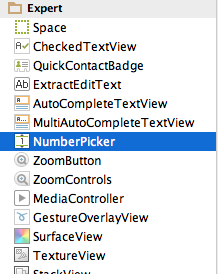 Figure 3: Numberpicker located in Expert panel in palette