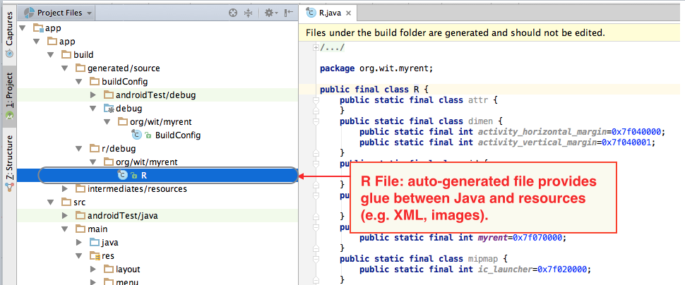 Figure 2: R File should not be edited by developer