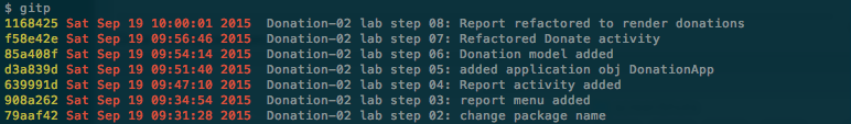 Figure 8: Example of git commit and messaging