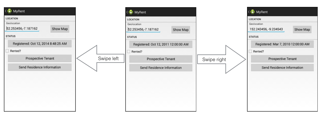 Figure 1: Swipe between pages