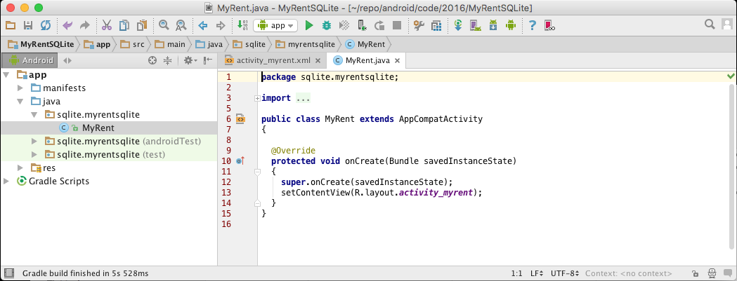 Figure 5: MyRent activity