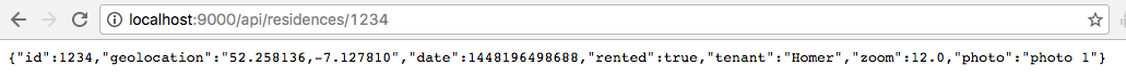 Figure 2: http://localhost:9000/api/residences/1234