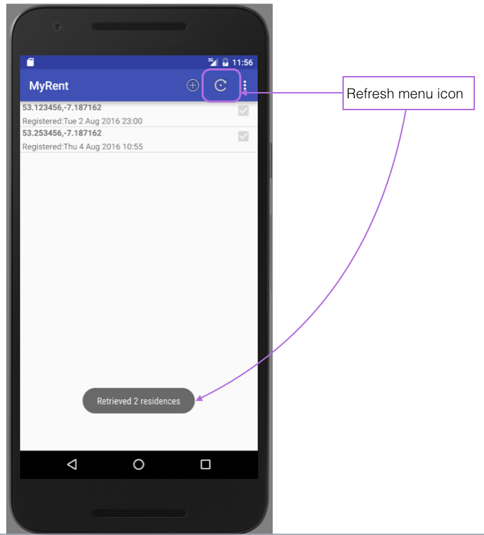 Figure 2: MyRent listview